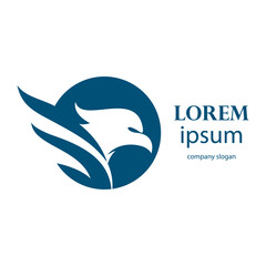 Eagle flapping wings logo illustration design