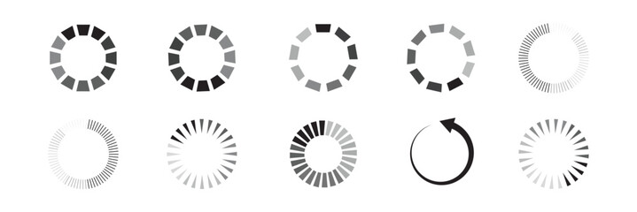 Loding progress bar set. Loding progress bar element set - Vector