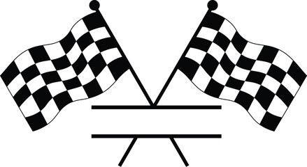 Double checkered flags with name space vector racing ai eps.