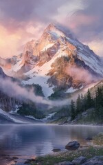 Sunrise in Glacier National Park, Montana, United States, USA
