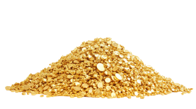 Pile of gold transparent background