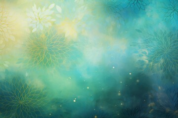 Fototapeta premium Pale Mint Floral Glow Texture