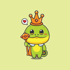 King chameleon cartoon vector illustration