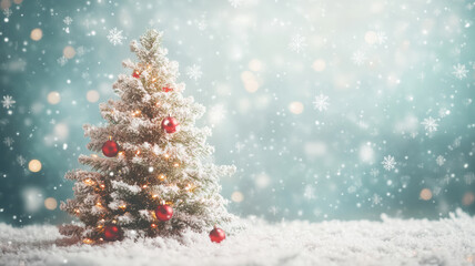 Holiday tree with luminous light waves