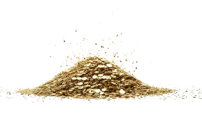 Pile of gold transparent background