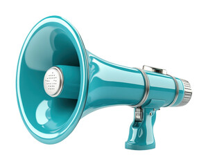 Cute blue megaphone on png high fidelity digital creative concept isolated on transparent background png