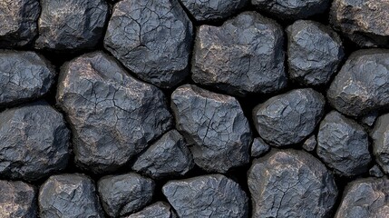 Fototapeta premium Seamless Dark Grey Cracked Stone Wall Texture Background Rough Rock Surface Pattern