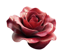 Captivating red rose flower with detailed petals nature close-up high fidelity serene beauty isolated on transparent background png