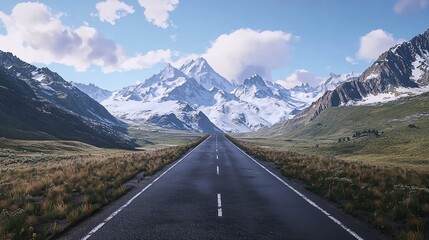 Naklejka premium The Road to the Mountains, Mount Cook, New Zealand