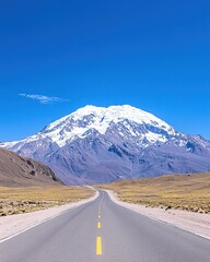 Naklejka premium Majestic Andes Mountain Road Scenic Drive Stunning View