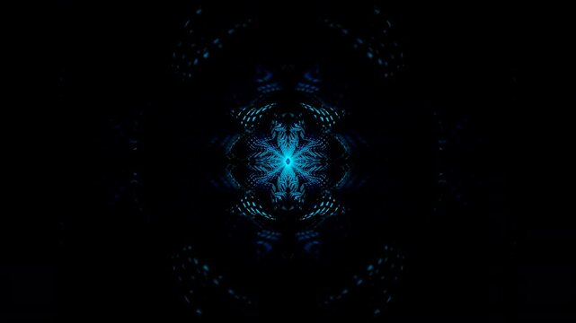 Seamless Animation Of Neon Waves And Rotating Abstract Geometry
