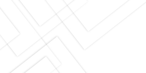Abstract white background design with layers of textured white transparent material in triangle and squares shapes. White color technology concept geometric line vector white light grey background.	
