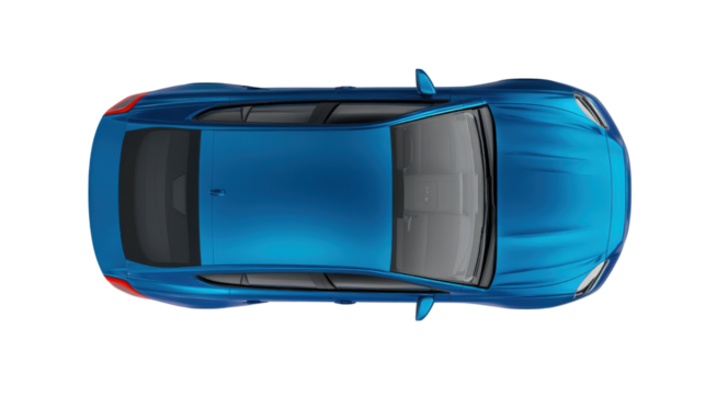 Car top view transparent background