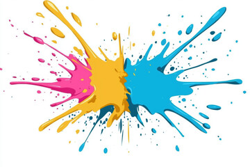 Colorful paint splashes create vibrant and dynamic visual effect