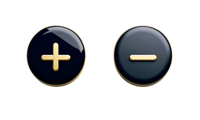 Obraz premium Dark Glossy Plus and Minus Symbols 
