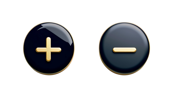 Dark Glossy Plus and Minus Symbols 