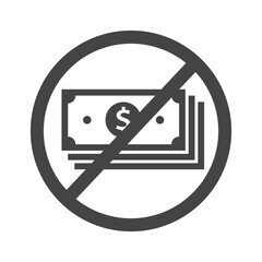 No money dollar currency in saving account icon with flat style