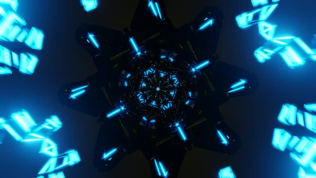 Pulsating Neon Animation With Dynamic Geometric Light Effects