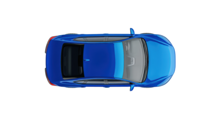 Car top view transparent background