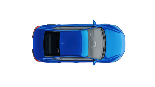 Car top view transparent background