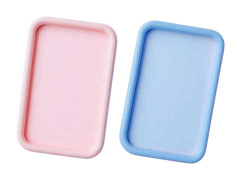 Animated gradient smartphone frames showcase in claystyle modern design creative environment high fidelity view isolated on transparent background png - Powered by Adobe