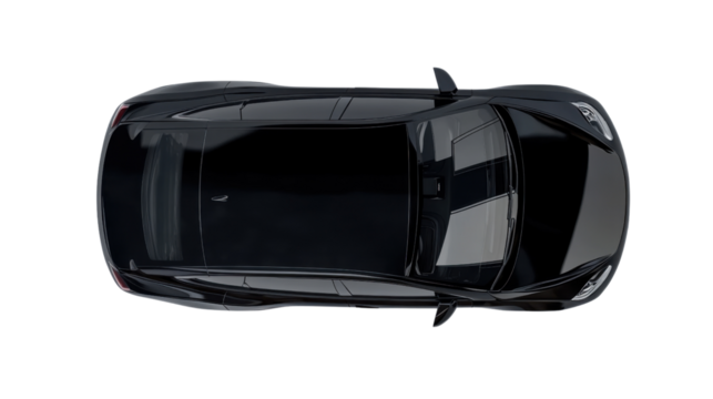 Car top view transparent background