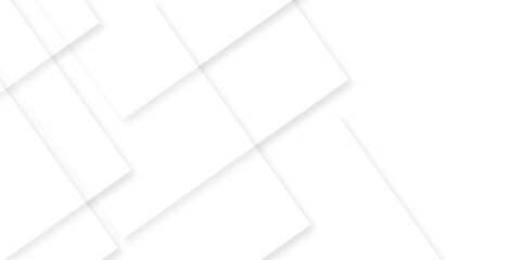Abstract white background design with layers of textured white transparent material in triangle and squares shapes. White color technology concept geometric line vector white light grey background.	
