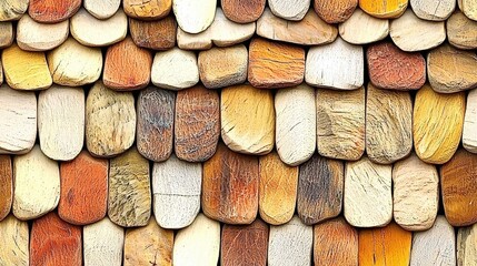 Textured Wooden Shingle Roof Pattern Background Architectural Detail