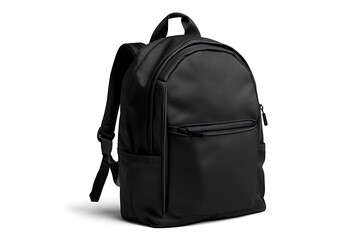 Naklejka premium mockup black school backpack white background