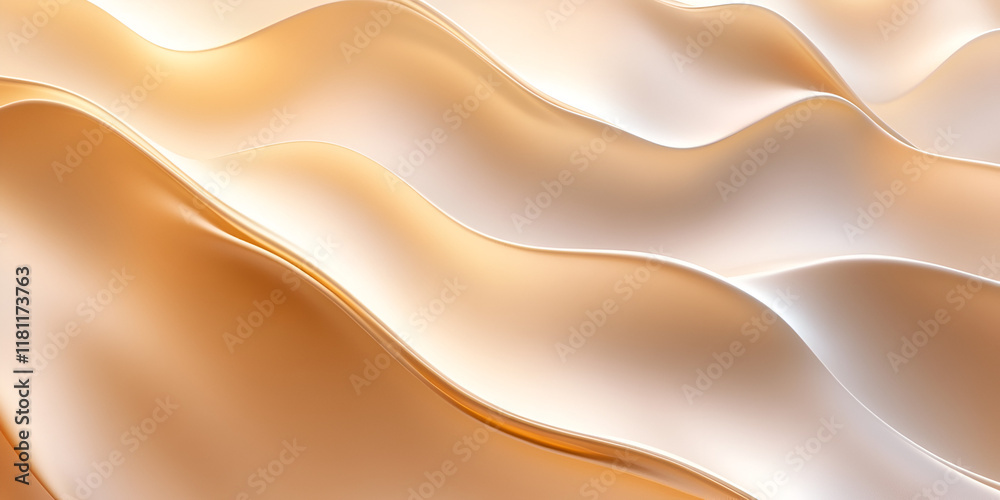 Poster abstract beige waves: a mesmerizing abstract background featuring fluid beige waves with soft light 