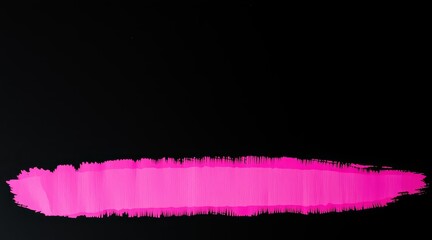 Bright pink brushstroke on black background, bold and minimalist