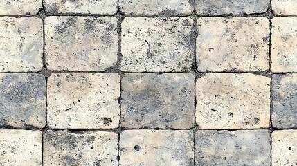 Obraz premium Textured Stone Pavement Grey and Beige Cobblestone Seamless Pattern Old City Street Exterior Floor
