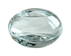 Elegant water droplet creating ripples nature calm environment close-up view serenity concept isolated on transparent background png
