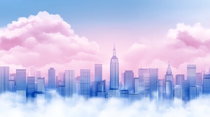 Obraz premium Dynamic cityscape at sunset, a stunning view of modern architecture and urban development