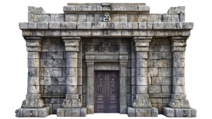 Stone temple entrance transparent background