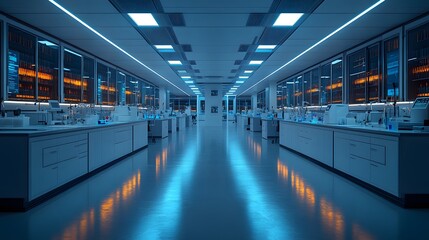 Fototapeta premium Futuristic blood testing labs with fully automated systems and precise AI-driven data analysis