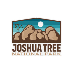 Joshua Tree National Park Patch Vintage Desert Vibes Logo design, vector illustration