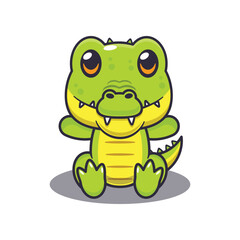 Cute crocodile mascot cartoon vector illustration