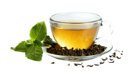 High-Quality Isolated Image of Dry Tea on White Background for Culinary and Packaging Design Uses transparent background