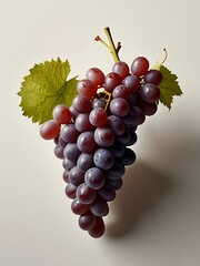 A bunch of juicy red grapes displayed on a simple background.