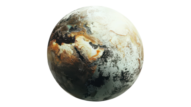 Detailed Earth Globe Planet Illustration on White Background Perfect for Educational and Informative Purposes transparent background