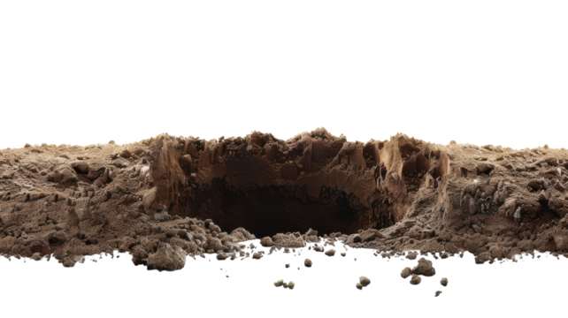 Earth Hole Isolated on White Background - Perfect for Educational Purposes and Environmental Studies transparent background