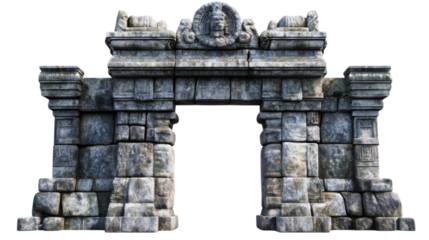 Stone temple entrance transparent background