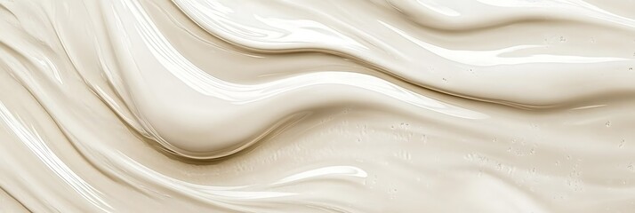 Obraz premium Soothing acrylic pour with soft beige cream and grey tones for calming spaces