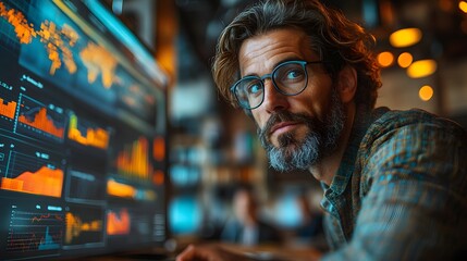 Entrepreneurs pitching innovative ideas to investors with futuristic visuals and tools