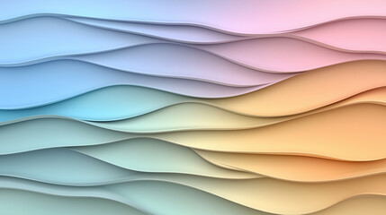 Soft gradients blend in waves of pastel colors, creating serene atmosphere