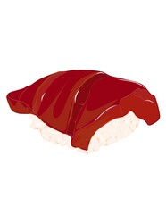 Illustration of tuna sushi, Japanese food.