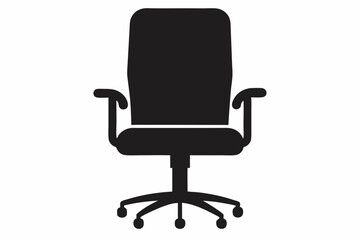 chair icon, office chair vector silhouette illustration 