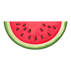 Large Watermelon Slice Image on transparent PNG background.