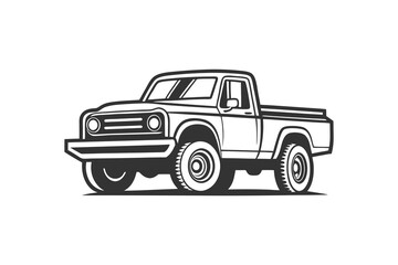 Old pickup Truck Vector Art and Illustration